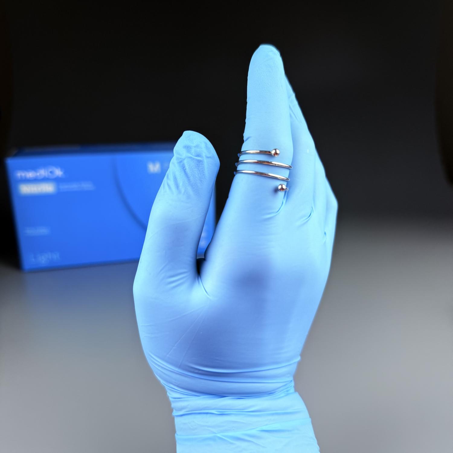 Перчатки нитриловые Mediok Light blue, размер M, 100пар