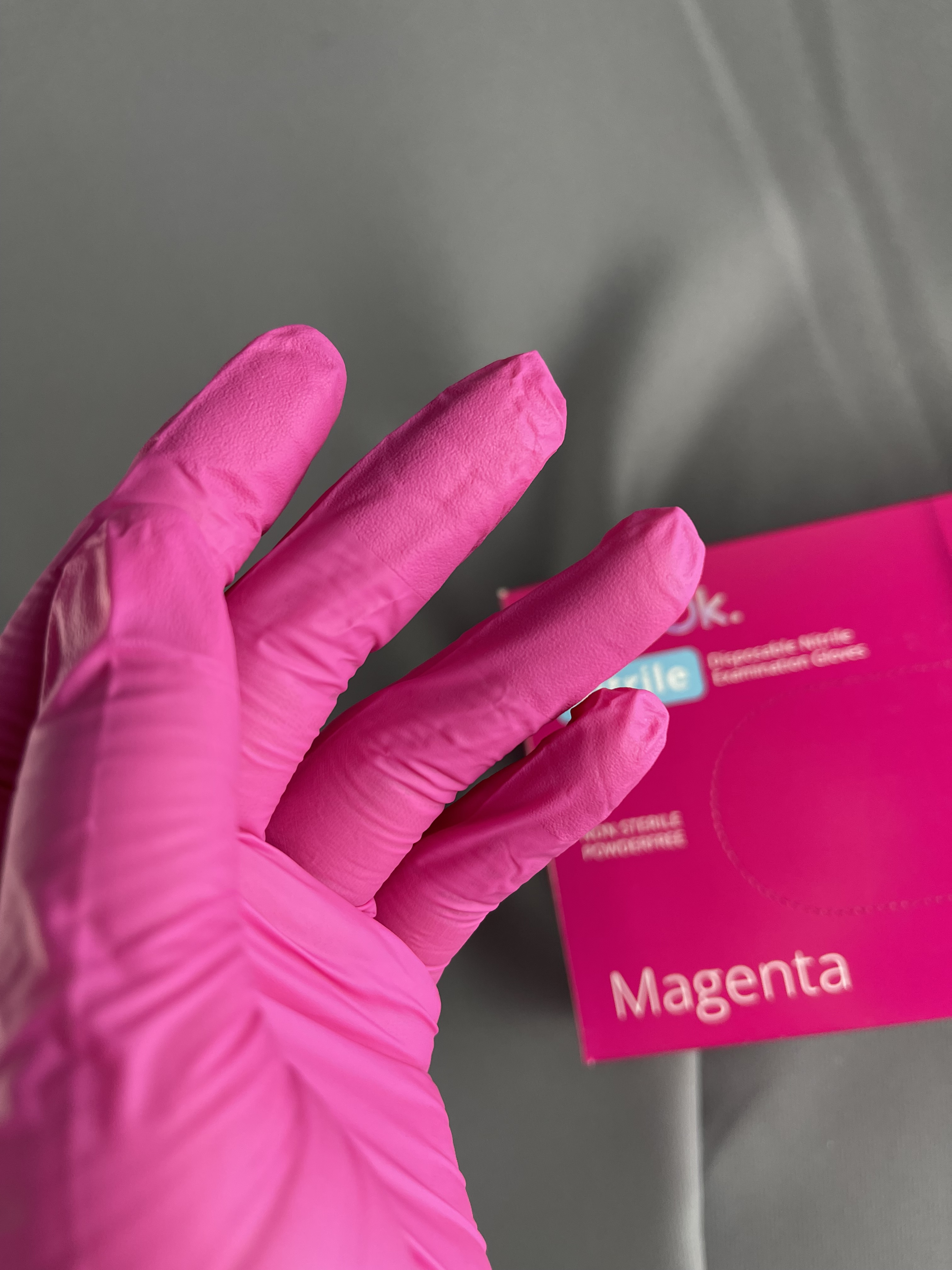 Перчатки нитриловые MediOk, розовый (Magenta), размер S, 50 пар