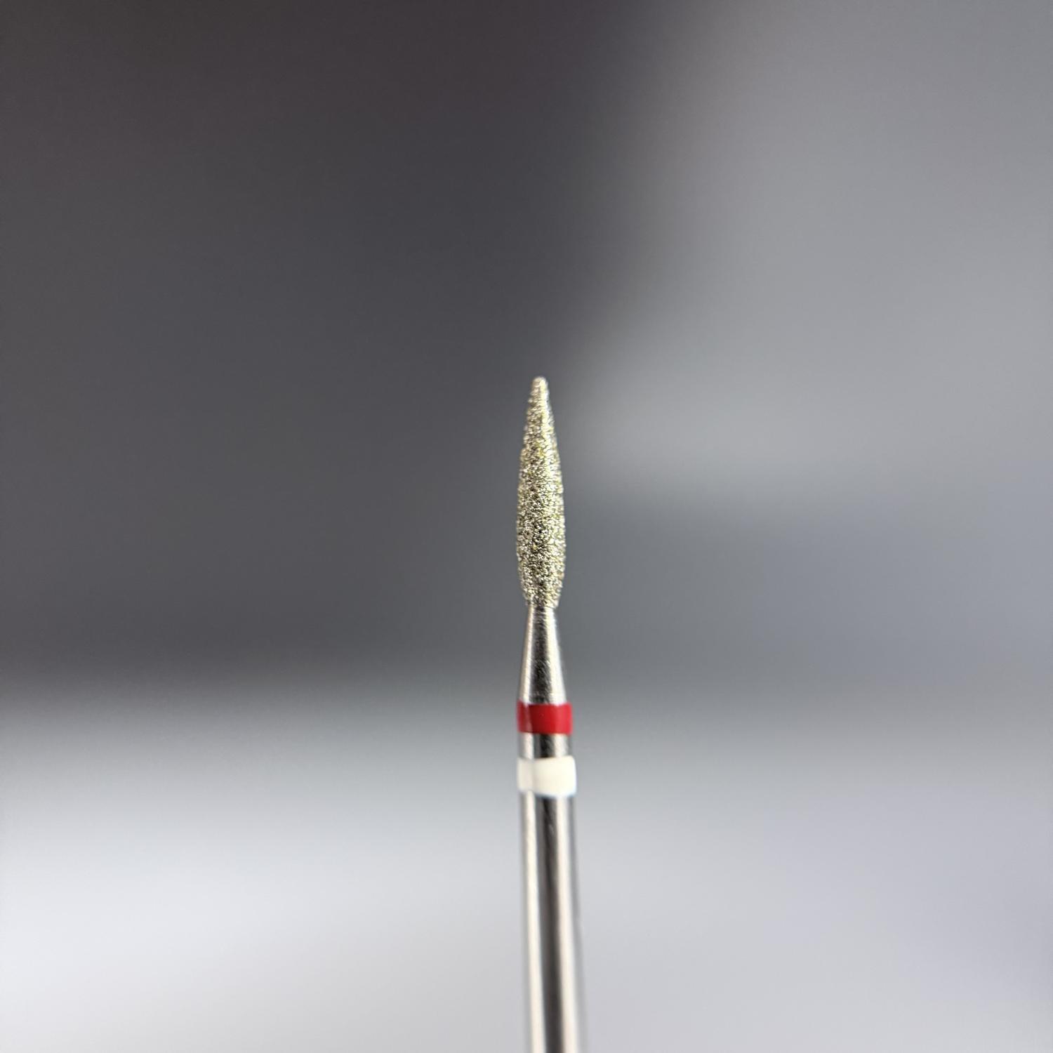 КРИСТАЛЛ Тайфун Алмазная фреза с Жемчугом (Пламя острое, каплевидное) 242.100.021М