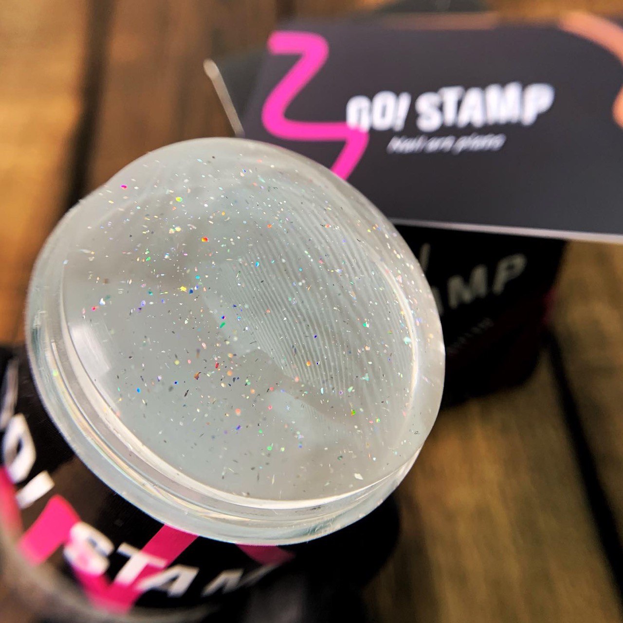 Двойной штамп и мини-скрапер Go Stamp Glitter (с блёстками)