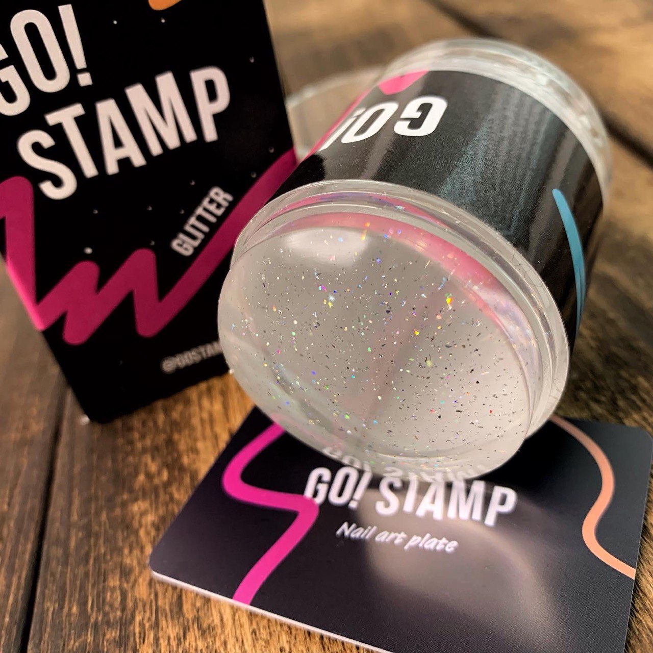 Двойной штамп и мини-скрапер Go Stamp Glitter (с блёстками)