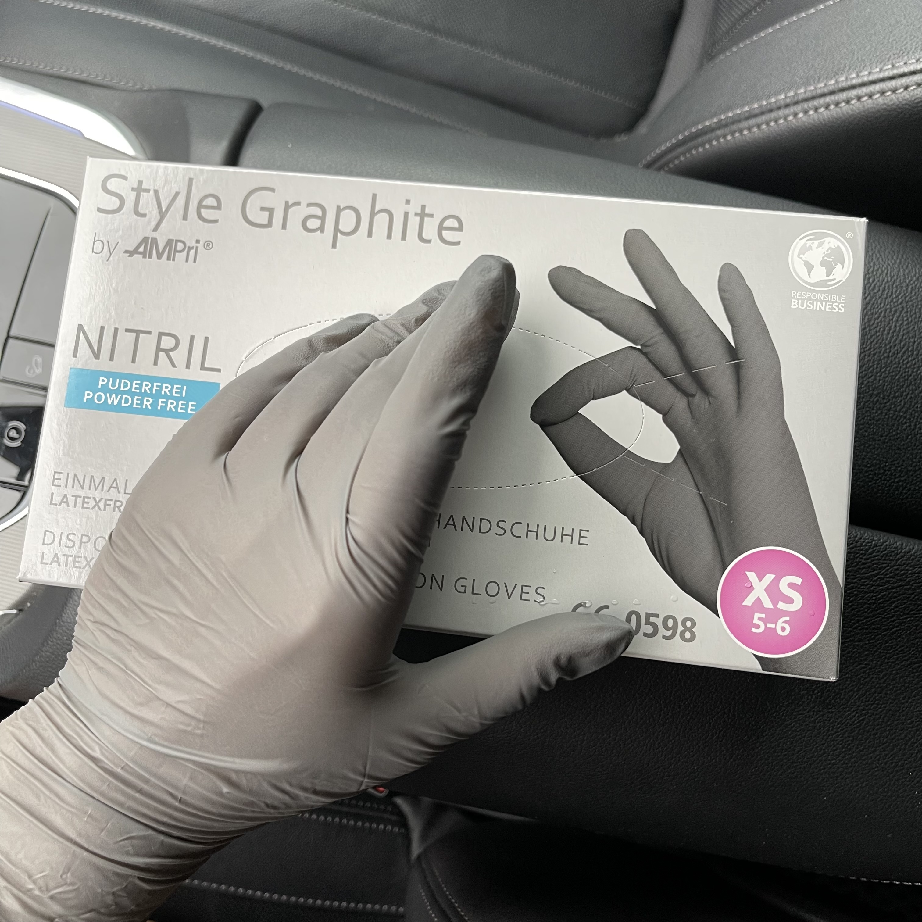 Перчатки нитриловые STYLE, серый (Graphite), размер XS, 50 пар