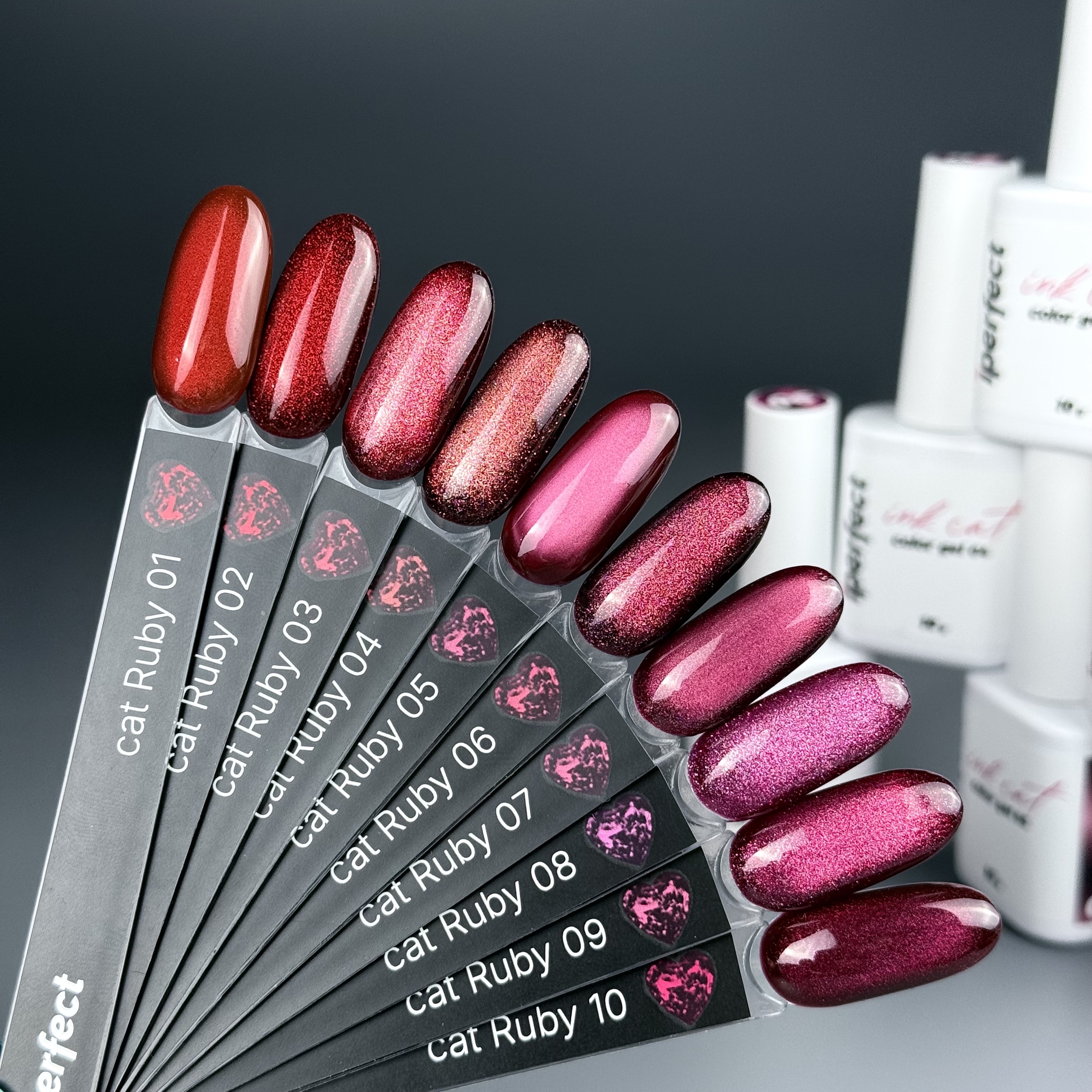 Гель-лак iPerfect Ruby cat color 01, 10г