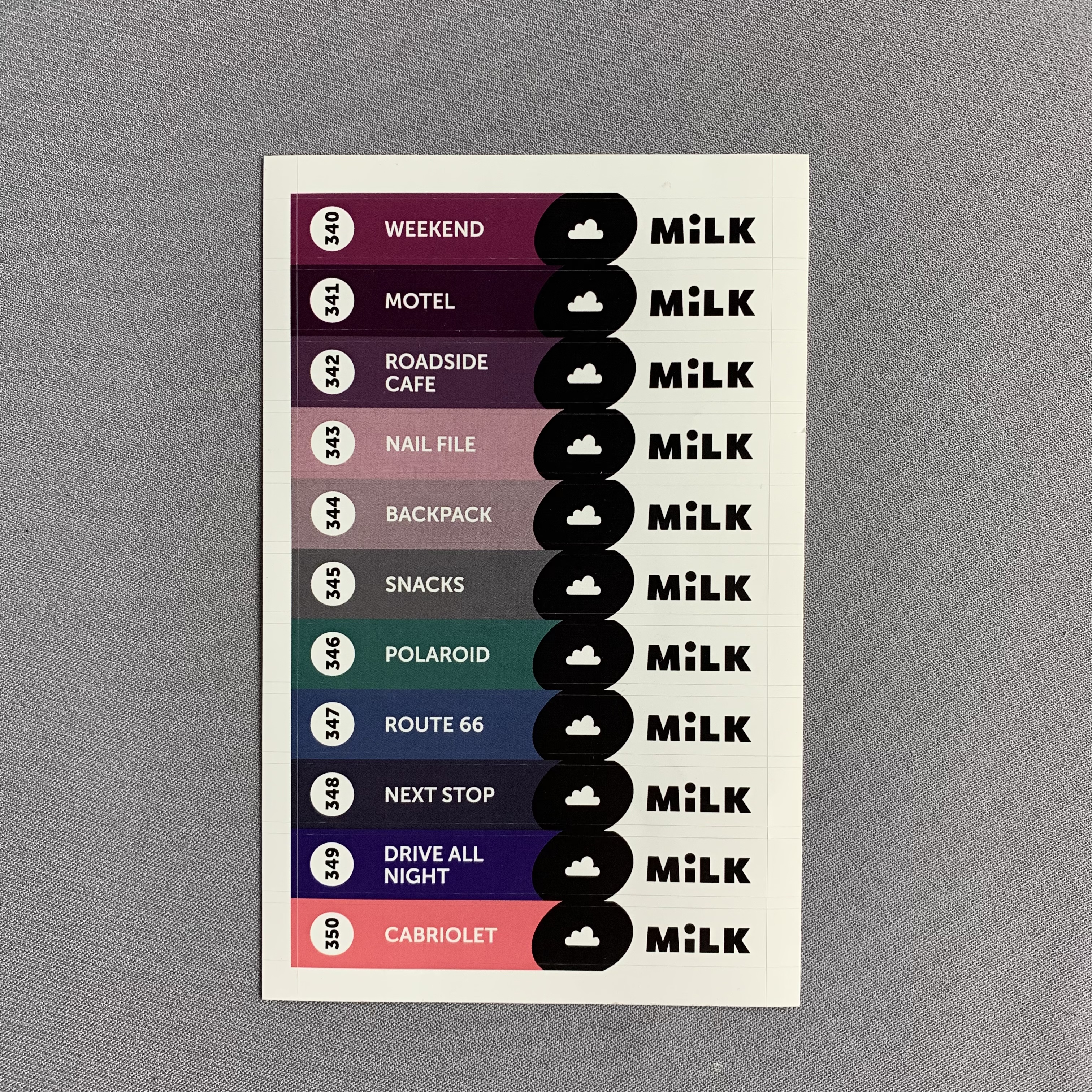 Стикеры на типсы Milk Road Trip 340-350
