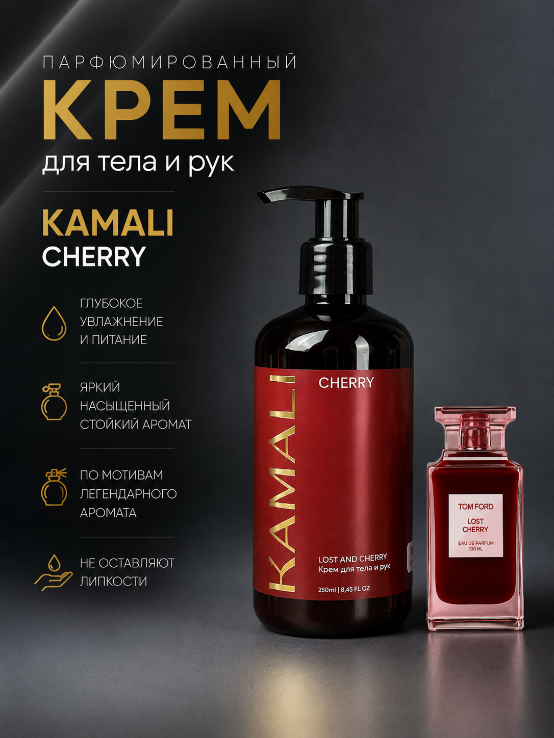 Парфюмированный крем для тела CHERRY, 250мл