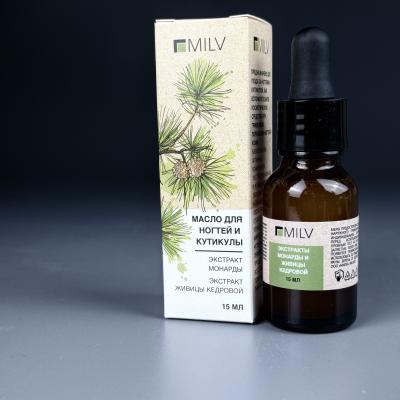 Масло для ногтей и кутикулы Milv с экстрактами монарды и живицы кедровой, 15 мл (арт. 18639)