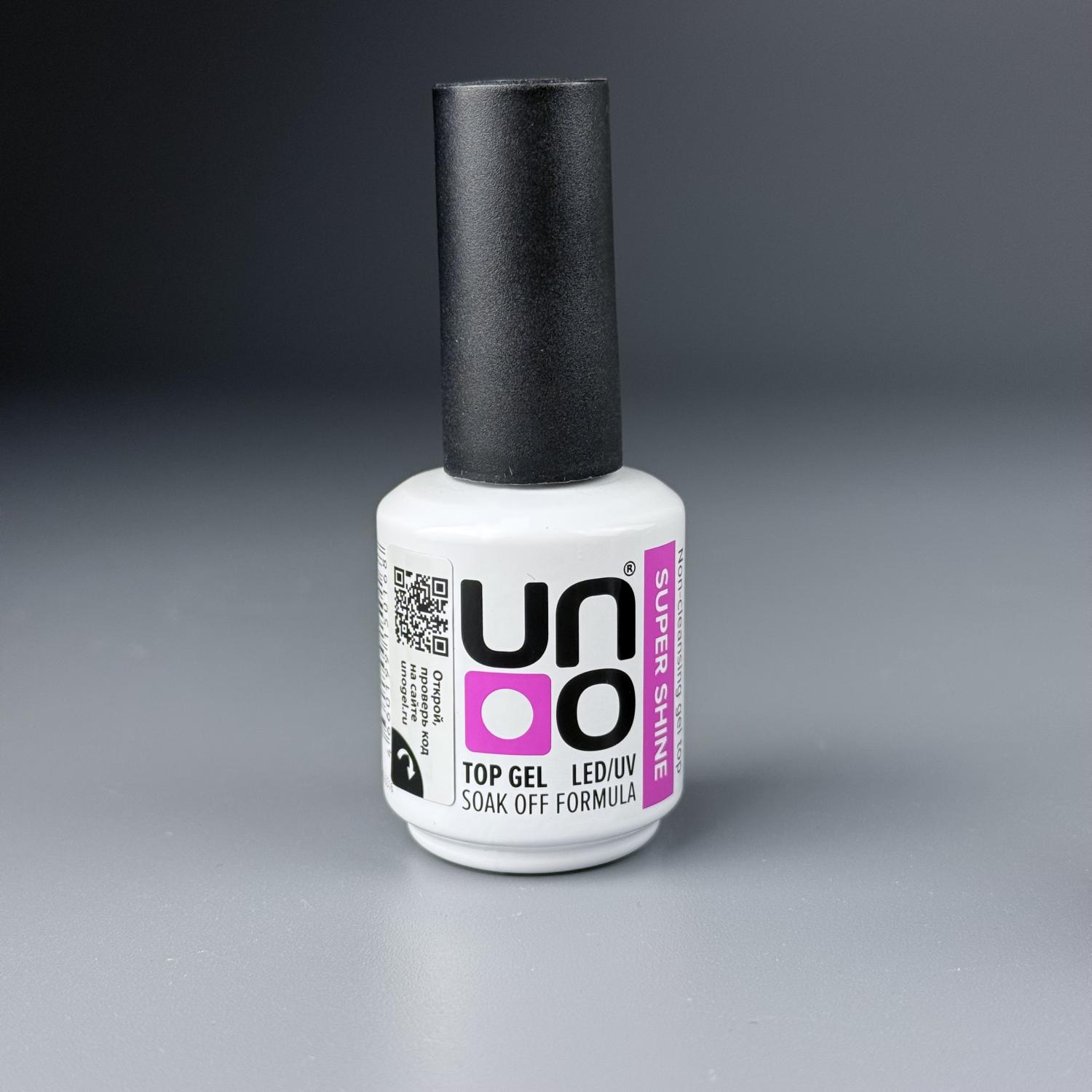 UNO Верхнее покрытие для гель-лака Супер блеск Super Shine без липкого слоя, 16 г
