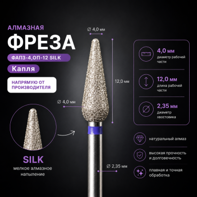 Головка алмазная КМИЗ 260.040 фиолетовая Silk