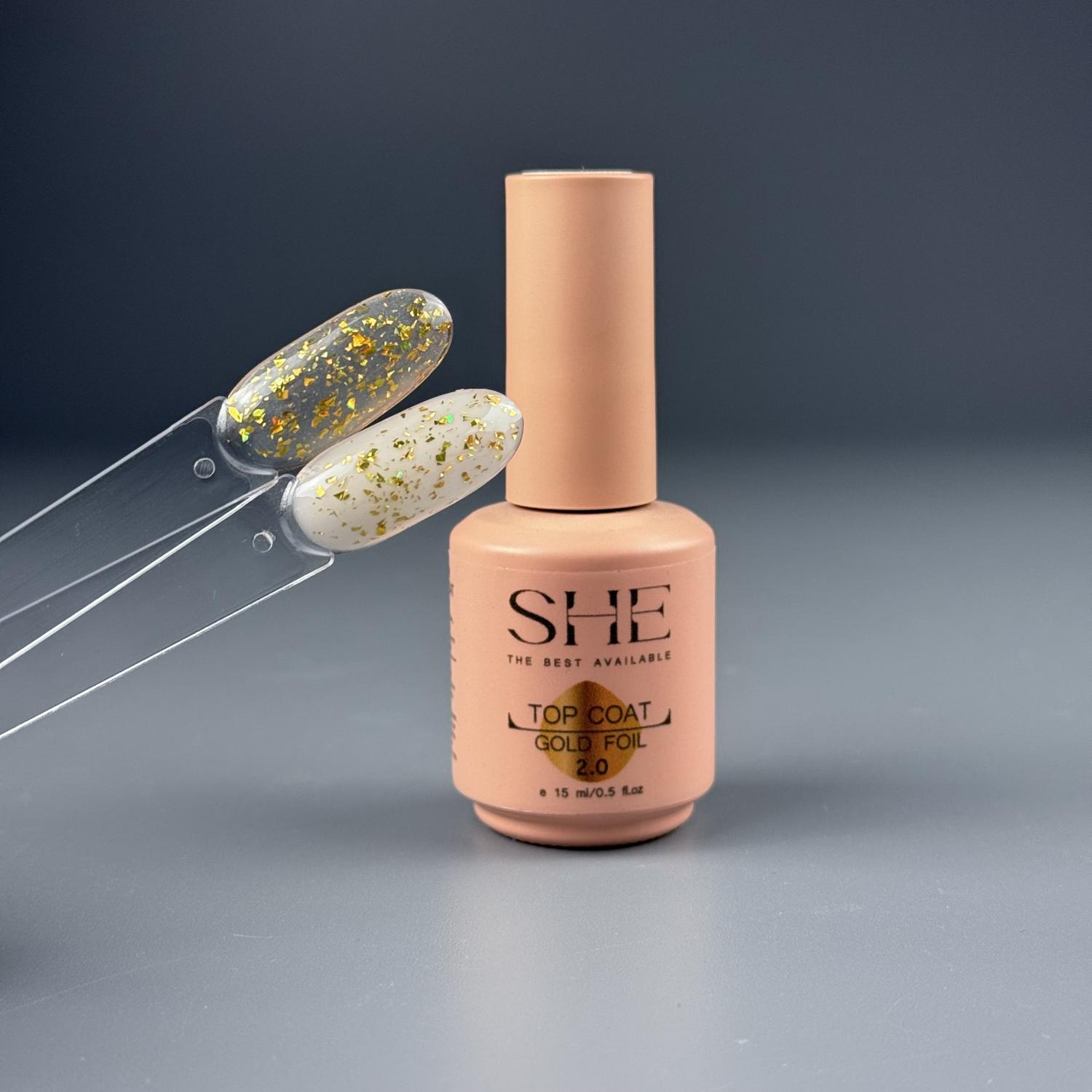 SHE TOP COAT GOLD FOIL 2.0 15 ml