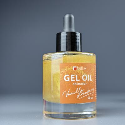 Укрепляющее гель-масло для ногтей со смолой маст. дер. и шим. Milv VANILLA STRAWBERRY, 50 мл (18997)