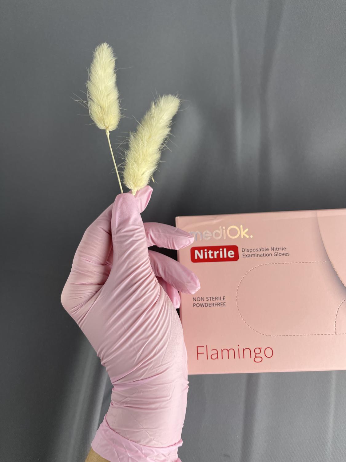 Перчатки нитриловые MediOk, розовый (Flamingo), размер XS, 50 пар