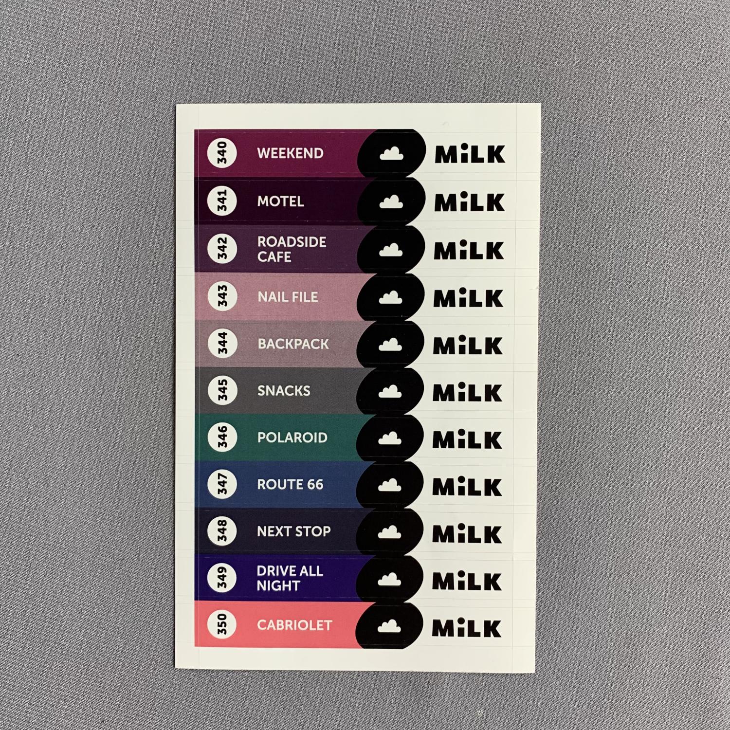 Стикеры на типсы Milk Road Trip 340-350