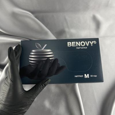 Перчатки BENOVY Оригинал нитриловые Черные M 